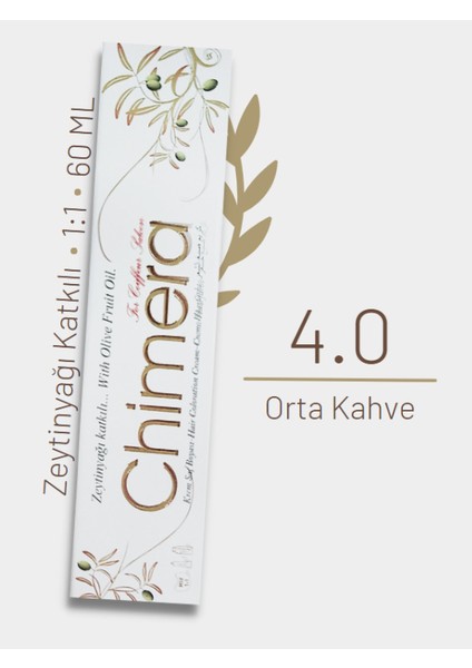 Yarı Bitkisel Saç Boyası No 4.0 - Orta Kahve 60ML