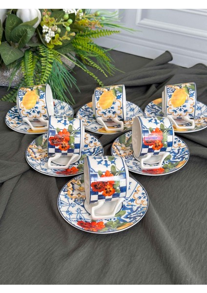 Türk Kahve Fincanı Italy Garden 6 Kişilik 12 Parça fırsatları