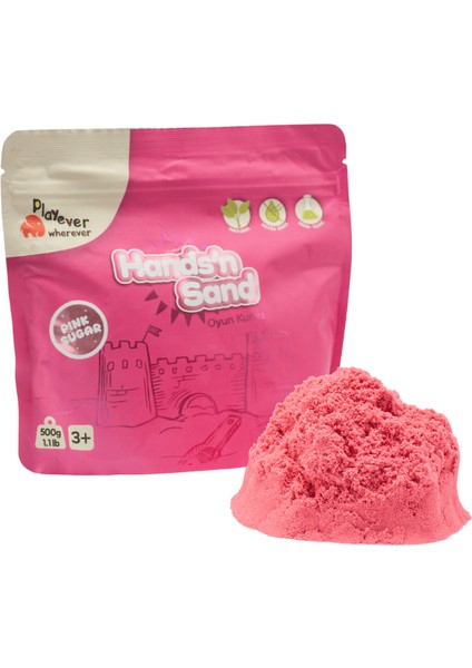 Hands'n Sand Doğal Kinetik Oyun Kumu 500GR - Pembe