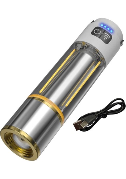 GP-222 Zoomlu 1000LM Şarjlı Çok Fonksiyonlu El Feneri - Beyaz-Kırmızı-Sarı Ledli 6 Mod Kamp Lambası fiyatları