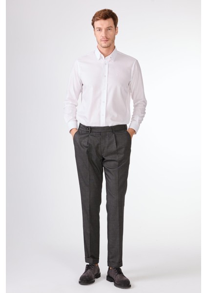 Antrasit Düz Slim Fit Casual Erkek Pantolon