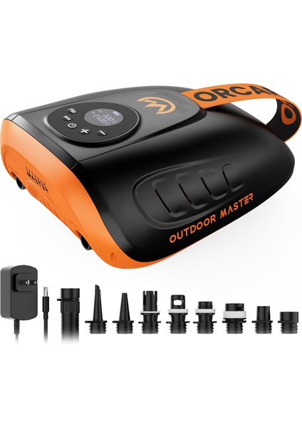 Orca Pro Elektrikli Şarjlı Sup Pompası –25 Psı Yüksek Basınç, Şişirme & Boşaltma,8 Nozul Seti
