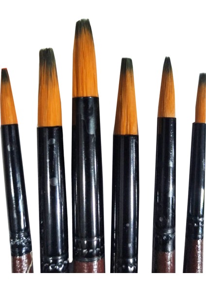 Sulu Boya Fırça Seti 6'lı Resim Fırçası Akrilik Boya Yuvarlak Sivri Uçlu Fırça