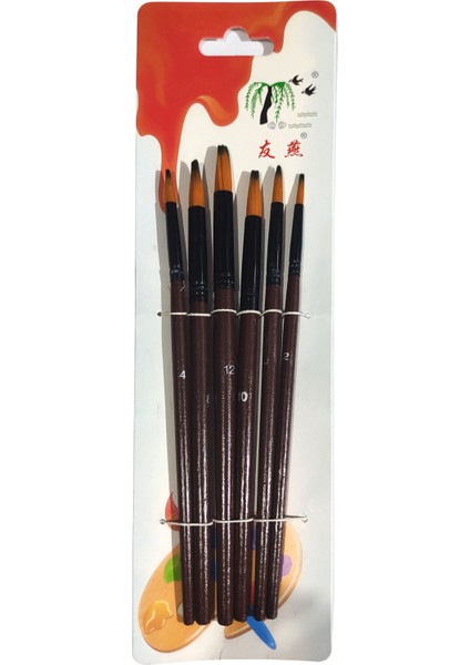 Sulu Boya Fırça Seti 6'lı Resim Fırçası Akrilik Boya Yuvarlak Sivri Uçlu Fırça fiyatları