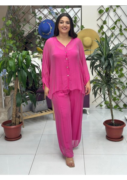 NC89061 Italyan Ipek Takım Pembe