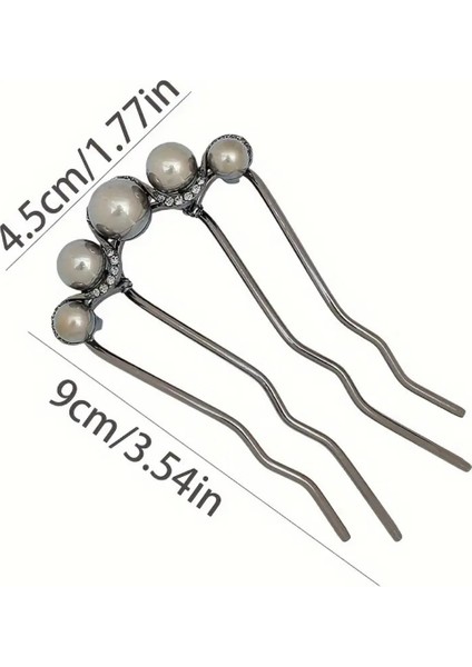 1 Adet-Kadınlar Için Elegant Saç Takı – Incili Fransız Twist Saç Çatalı, Vintage Bun Maker modelleri