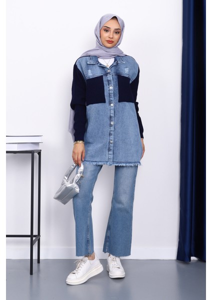 Lacivert Kot Garnili Triko Hırka fiyatları