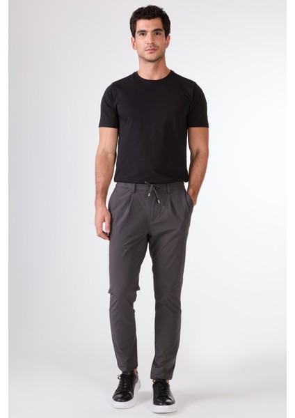 Antrasit Bağcıklı Pileli Jogger Erkek Pantolon fiyatları