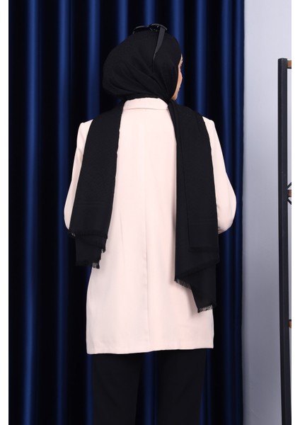 Bej Düğmeli Kruvaze Yaka Krep Ceket fırsatları