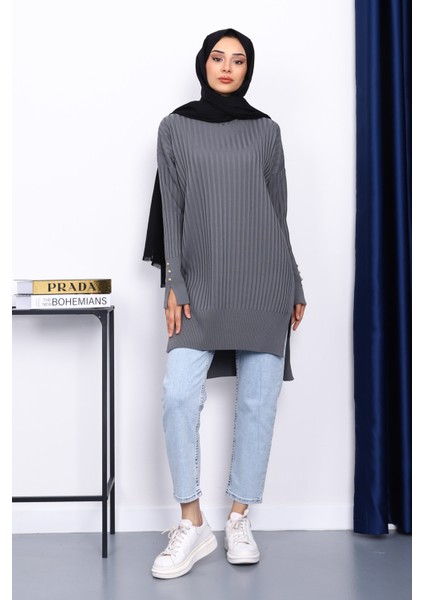 Füme Önü Kısa Arkası Uzun Triko Tunik fiyatları