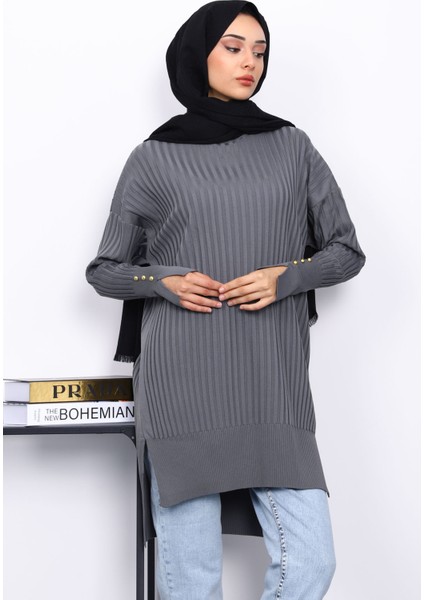 Füme Önü Kısa Arkası Uzun Triko Tunik modelleri