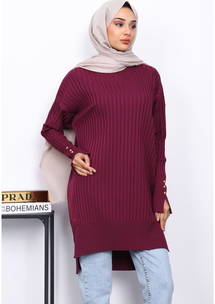 Mürdüm Önü Kısa Arkası Uzun Triko Tunik modelleri