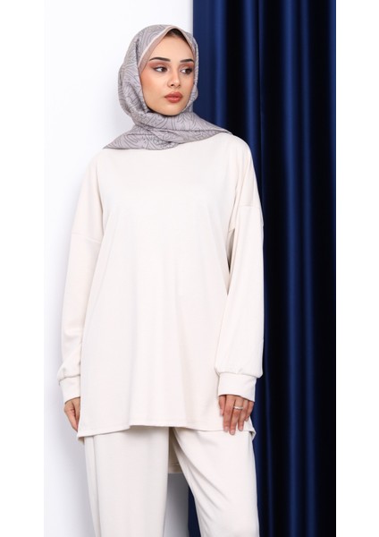 Taş Bisiklet Yaka Tunik Pantolonlu Takım modelleri