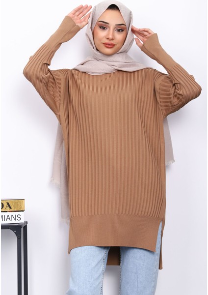 Bisküvi Önü Kısa Arkası Uzun Triko Tunik
