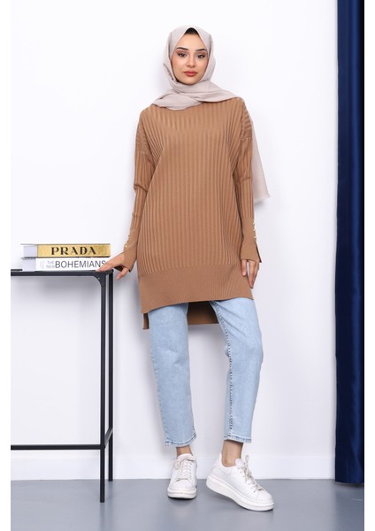 Bisküvi Önü Kısa Arkası Uzun Triko Tunik fiyatları