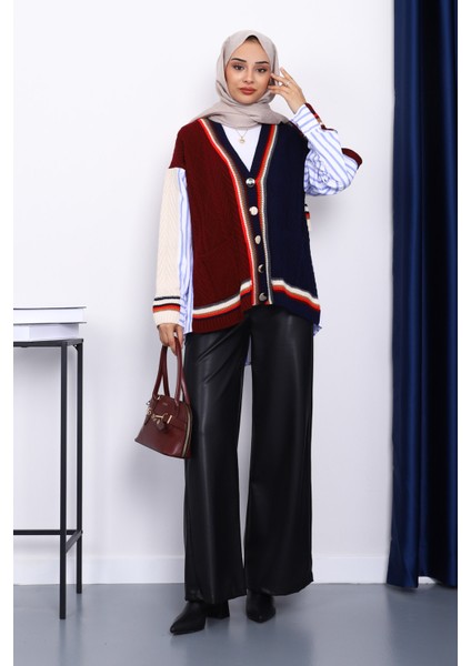 Lacivert Gömlek Garnili Cepli Triko Hırka fiyatları