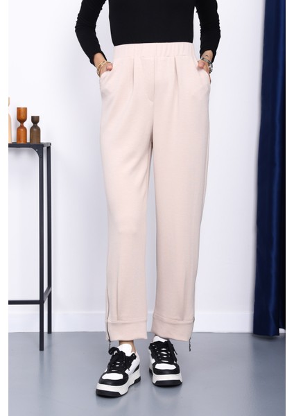 Taş Paça Fermuarlı Cepli Modal Pantolon