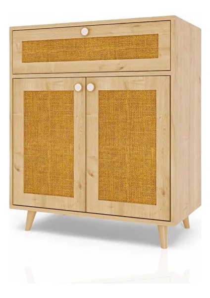 Bali Bohem Jüt Şifonyer - Çok Amaçlı Dolap - Çekmeceli Şifonyer / Raflı Şifonyer / Mdf Jüt Kapaklı fırsatları