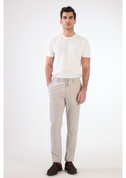 Gri Bağcıklı Slim Fit Jogger Erkek Pantolon indirimleri