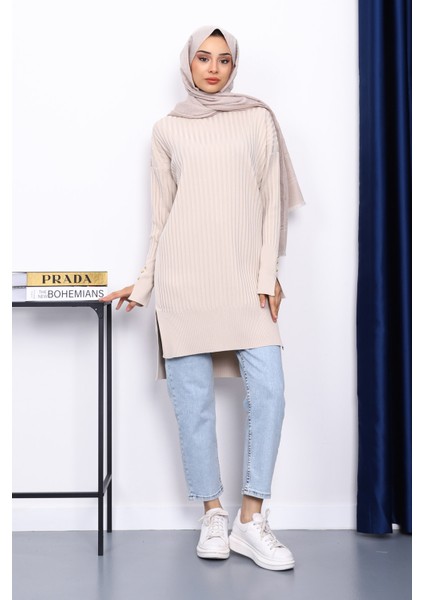 Taş Önü Kısa Arkası Uzun Triko Tunik fiyatları