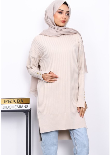 Taş Önü Kısa Arkası Uzun Triko Tunik modelleri