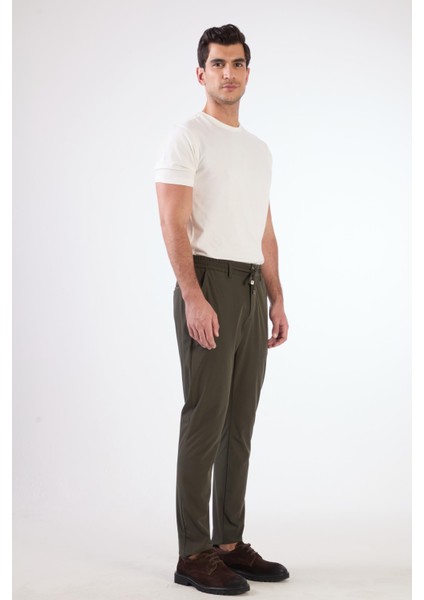 Haki Bağcıklı Slim Fit Jogger Erkek Pantolon fiyatları