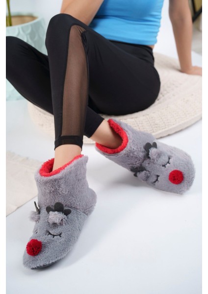 Kız Çocuk Geyik Figürlü Ev Botu Panduf Çocuk Peluş Rahat Sessiz Kaymaz Taban Ev Ayakkabısı fiyatları