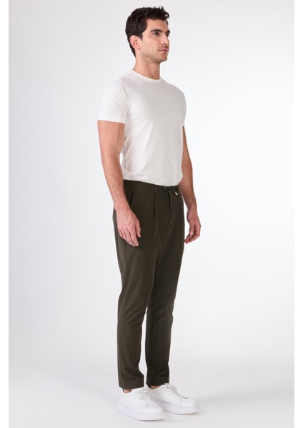 Haki Bağcıklı Pileli Jogger Erkek Pantolon fiyatları