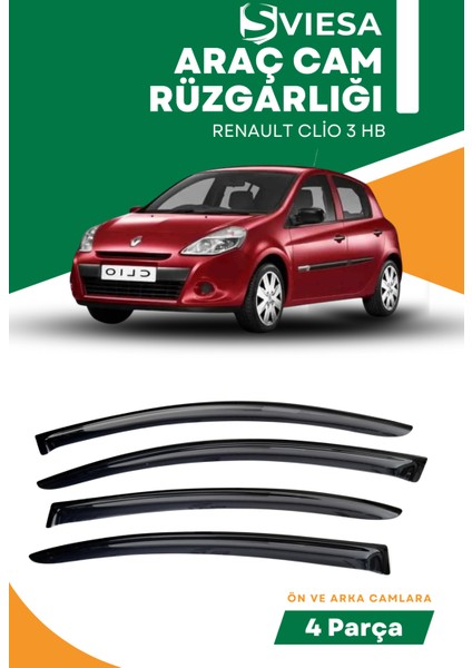 Renault Clio 3 Hb Uyumlu Oto Camlara Özel Ölçü Cam Rüzgarlığı Rüzgarlık