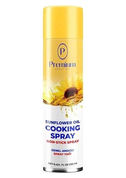 Cooking Spray, Hafif ve Pratik Pişirme Ayçiçek Yağı Spreyi 250 ml