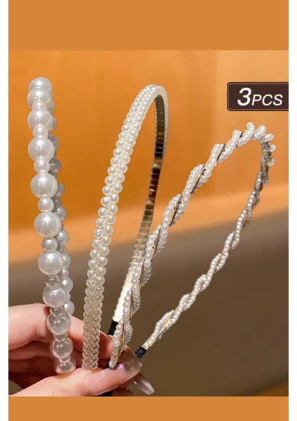 3'lü Inci Detaylı Kadın Saç Bandı Seti – Şık & Zarif Saç Aksesuarları modelleri