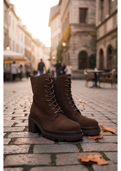 Kahverengi Yüksek Tabanlı Postal 24428