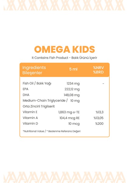 Omega Kids – 150 ml | Çocuklar Için Balık Yağı, Vitamin A, D & E Takviye Edici Gıda modelleri