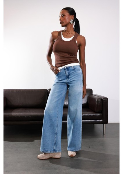Açık Mavi Wide Leg Jean fırsatları