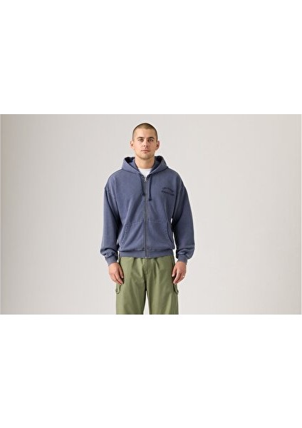 Two Horse Cropped Zip-Up Hoodie