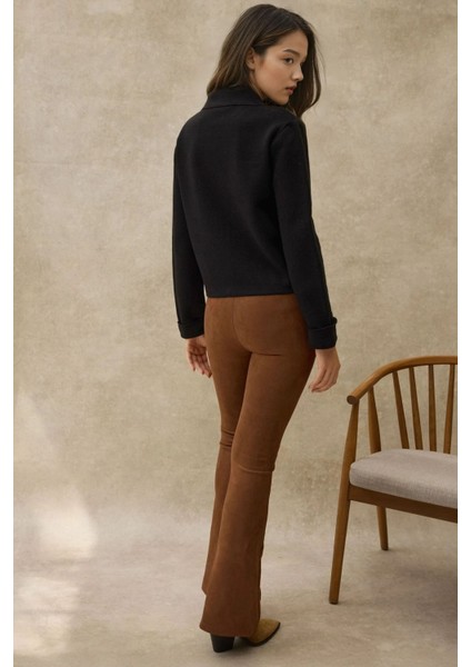 Kadın Düğmeli Cep Detaylı Triko Hırka Black modelleri