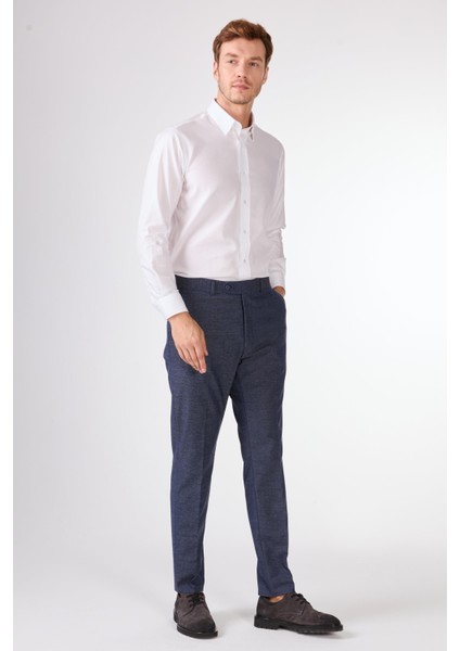 Lacivert Örgü Armürlü Slim Fit Casual Takım Elbise fırsatları