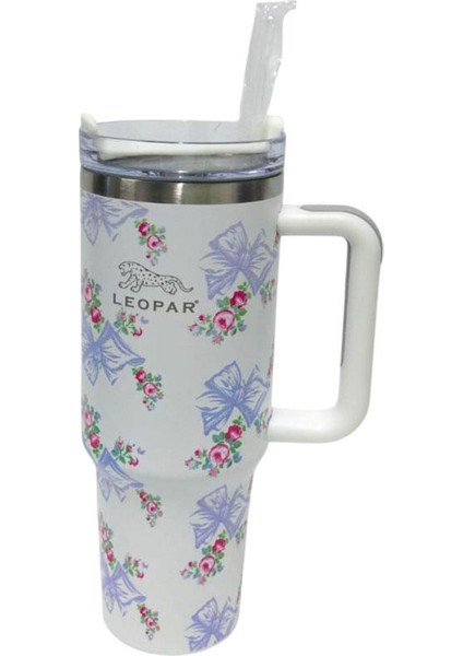 Pipetli 1,2 Lt Çelik Bardak Termos Beyaz YK1549