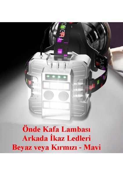 GP-392 Profesyonel 40W Şarjlı Kafa Lambası - Kafa Feneri - Güevnliğiniz Için Arkadan Ikaz Işıklı ve Ledli fiyatları