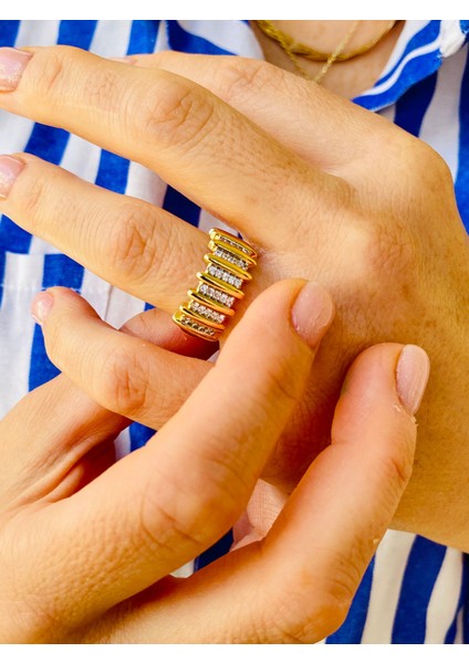 Zirkon Taşlı Altın Renk Ayarlanabilir Tasarım Yüzük fiyatları