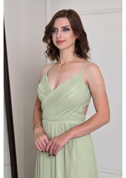 Mint Askılı Dekolteli Elbise 251694 modelleri