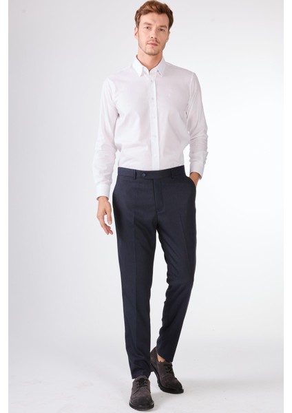 Lacivert Armürlü Slim Fit Casual Takım Elbise fiyatları