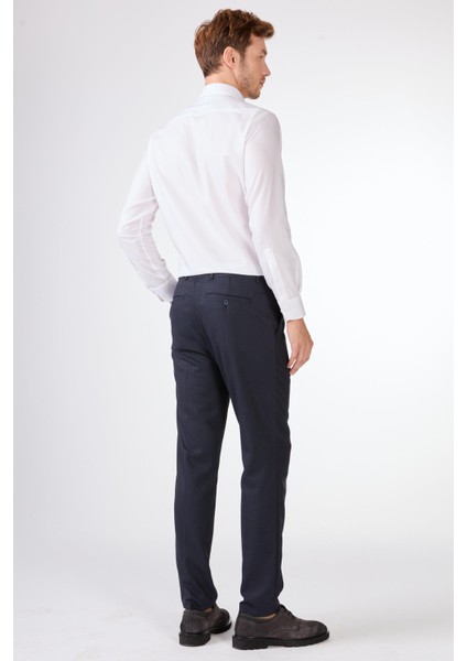 Lacivert Armürlü Slim Fit Casual Takım Elbise fırsatları