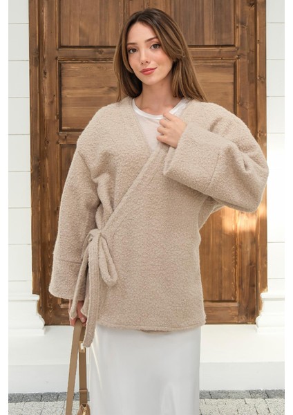 Önü Bağlamalı Buklet Kimono Ceket Taş 8265 fiyatları