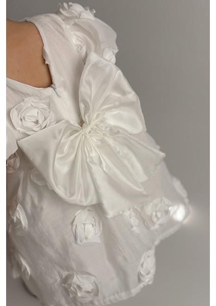 Kız Bebek Elbise Kısa Kollu Fiyonklu Güllü Doğum Günü Parti Düğün Özel Gün Abiye Kız Çocuk Elbise ALY0680 fırsatları