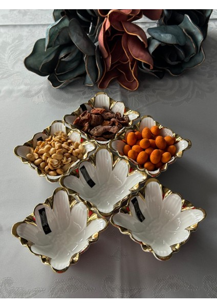 Flora Gold 6'lı Kase Seti Çerezlik