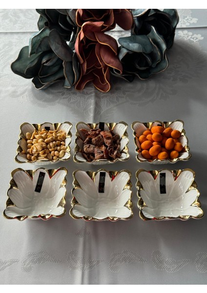Flora Gold 6'lı Kase Seti Çerezlik modelleri