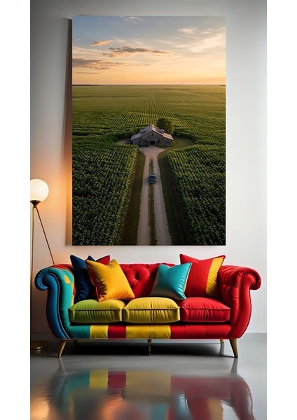 Manzara ve Ev V1 Ev Duvar Salon Güzellik Salonu Ofis Dükkan Dekarasyon Kanvas Tablo
