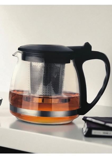 Cam Demlik – Paslanmaz Çelik Süzgeçli, Isıya Dayanıklı