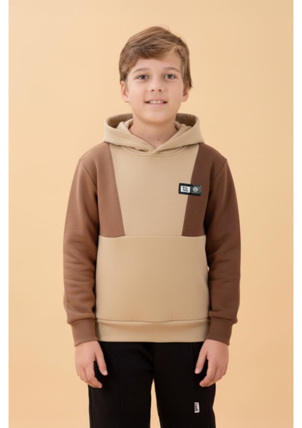 Erkek Çocuk Kapüşonlu Parçalı 3 Ip Sweatshirt Taş indirimleri